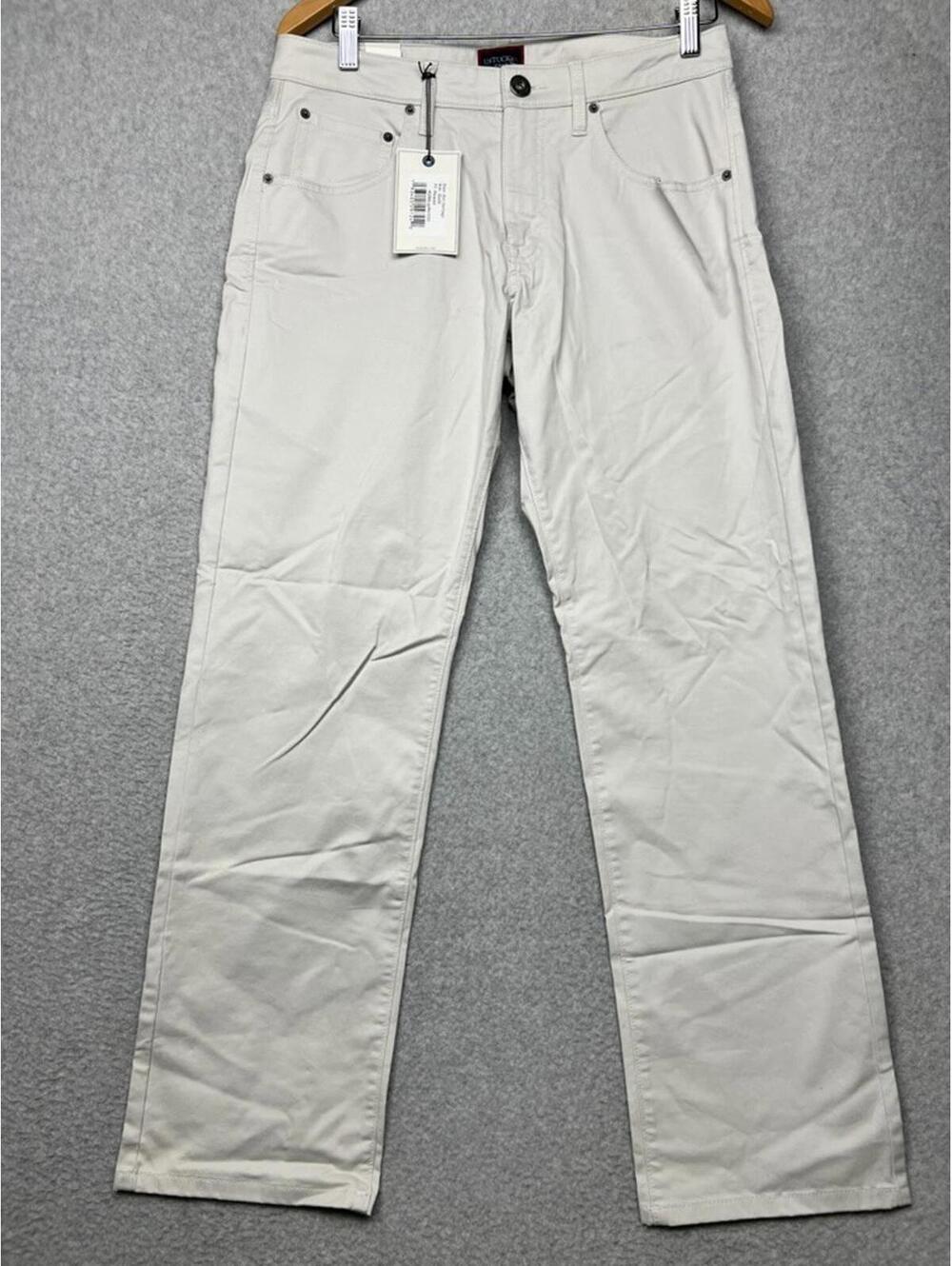 UNTUCKit Don Santiago 5-Pocket Chino Pants Beige 30x30 Straight Fit Stretch